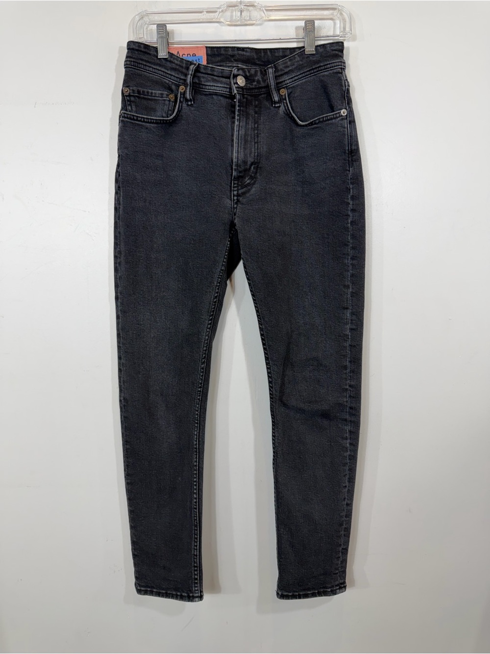 Acne Studios Blå Konst Melk Used Black Slim Jeans Size 26 Made in Italy